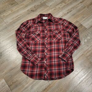 Wrangler Wrancher Shirts Pearl Snap Flannel Button Up Shirt Women's Size Medium